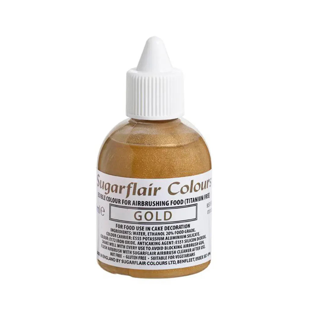 COLORANTE LIQUIDO PER AEROGRAFO - ORO SUGARFLAIR 60ml (colorante al